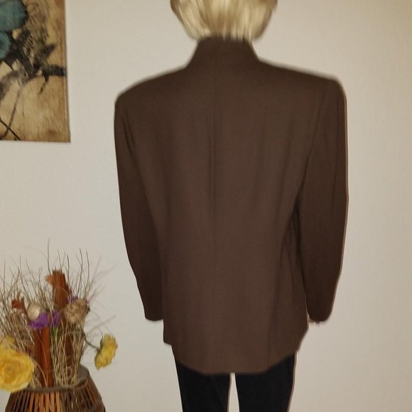 Marisa Minicucci wool brown blazer jacket women's size 12 - Picture 8 of 9